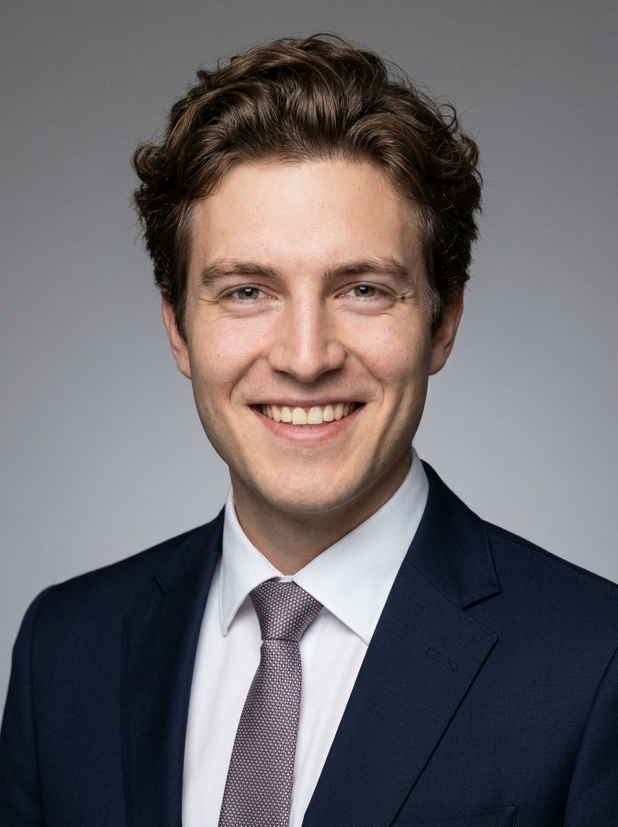 Business photo for a CV made from a selfie with AI — After