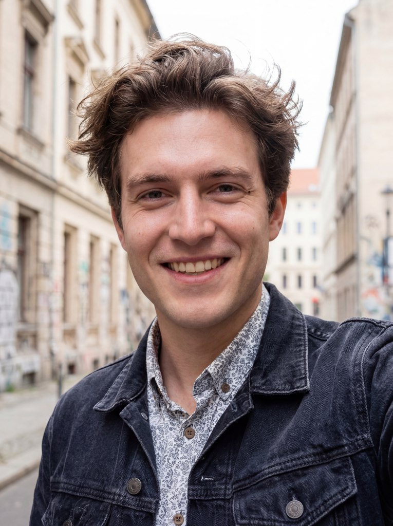 Business photo for a CV made from a selfie with AI — Before