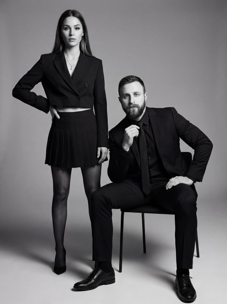 Chernobelyj portrait couple photo AI effect result example 1