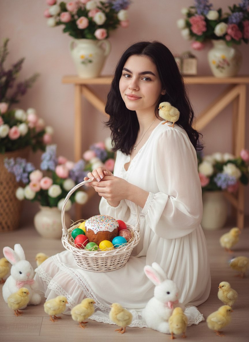 Photo shoot easter AI effect result example 1