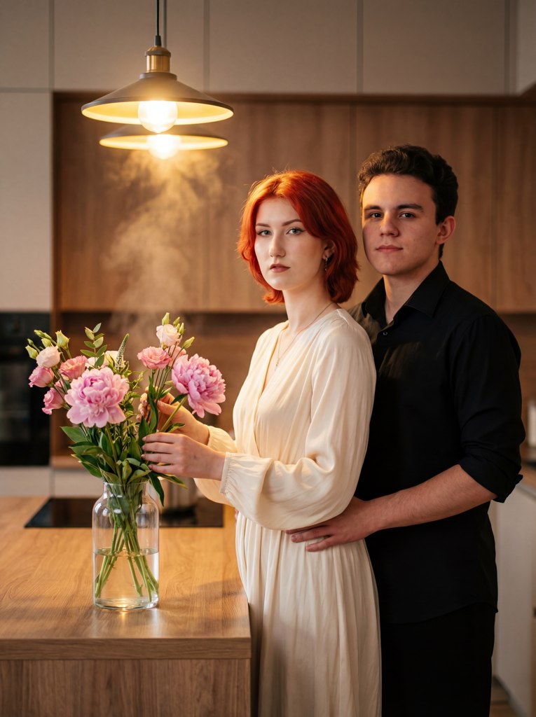 Photo shoot couple home idei AI effect result example 1