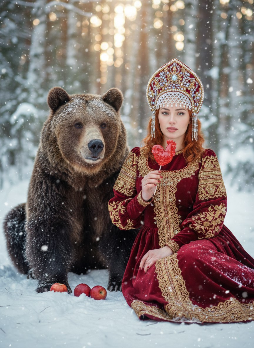 Photo shoot russkoy fairy tale AI effect result example 1