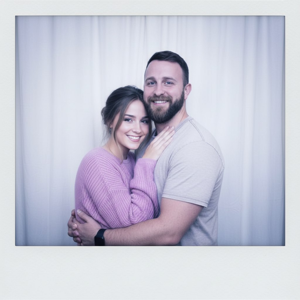 Photo shoot style polaroid AI effect result example 1