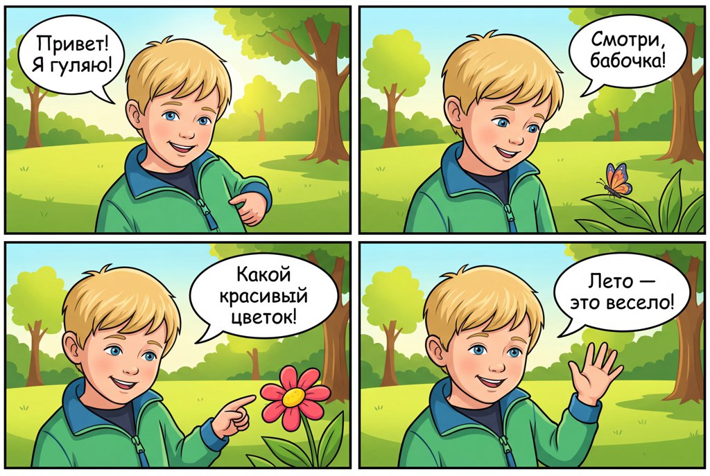 Comic rebenkom zakaz AI effect result example 1