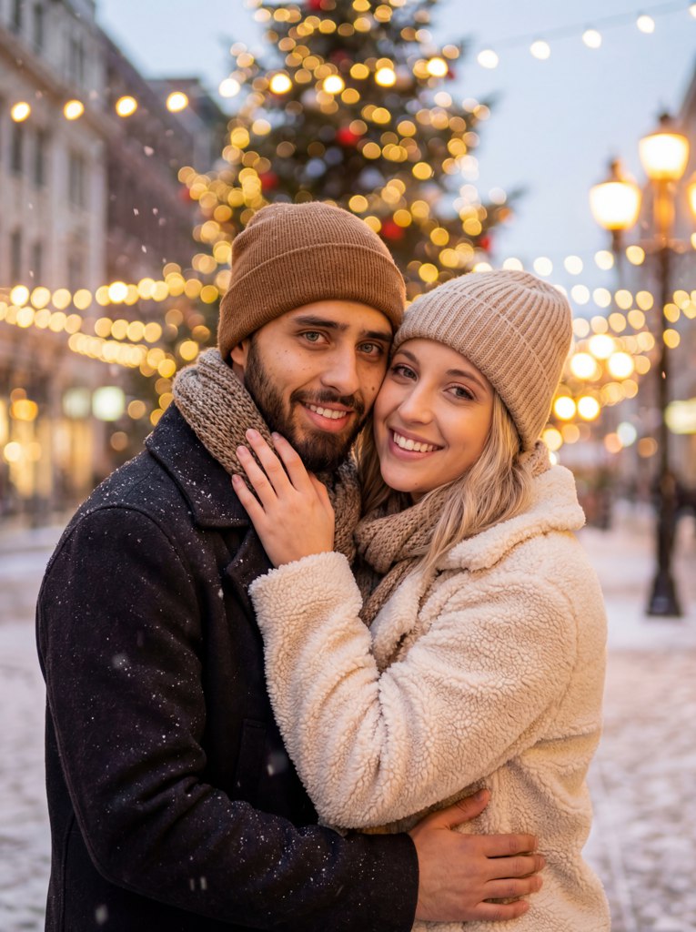New year photo shoot for couple AI effect result example 1